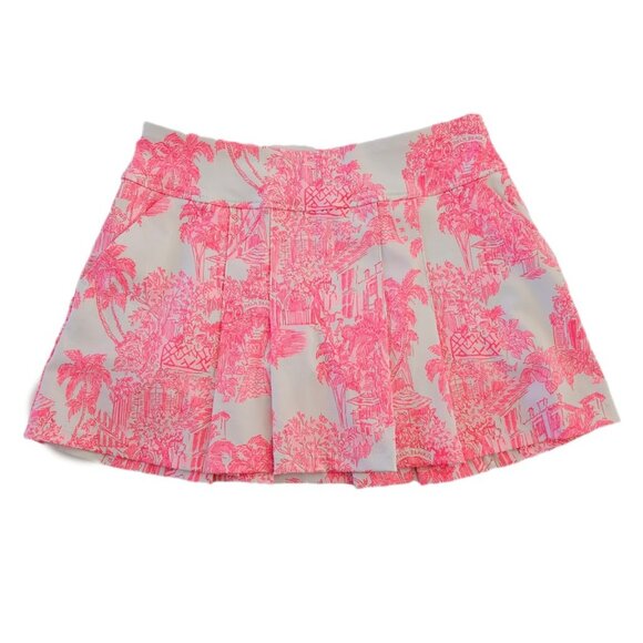 Lilly Pulitzer Luxletic Malaga Skort Toile UPF 50+ Pink White 6 - Picture 3 of 11